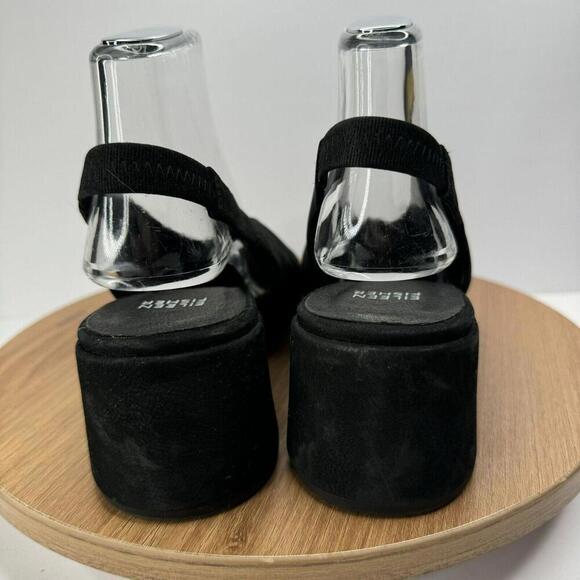 Eileen Fisher Minimalist Black Suede leather Slingback Wedge mules Size 9 EUC - Picture 4 of 6